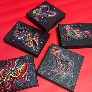 Mini Cosmic Art Gift Collection – Hand-Painted 5 Unique Galactic Designs